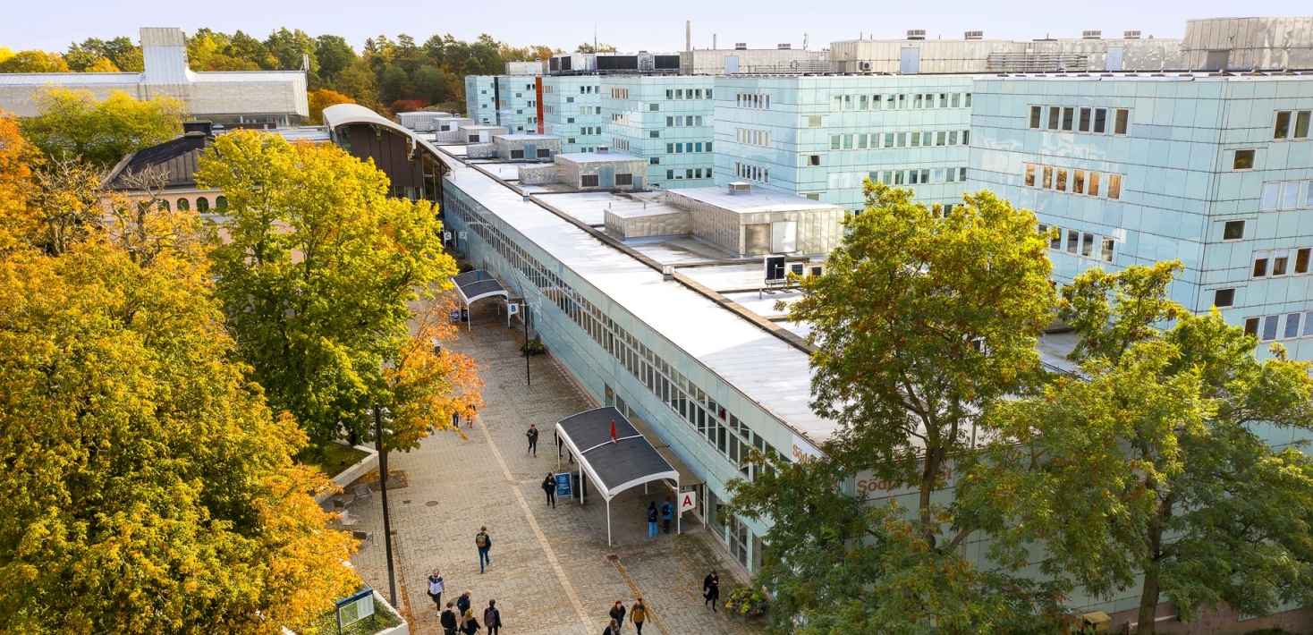 Birdseye view of the South buildings at Stockholm University