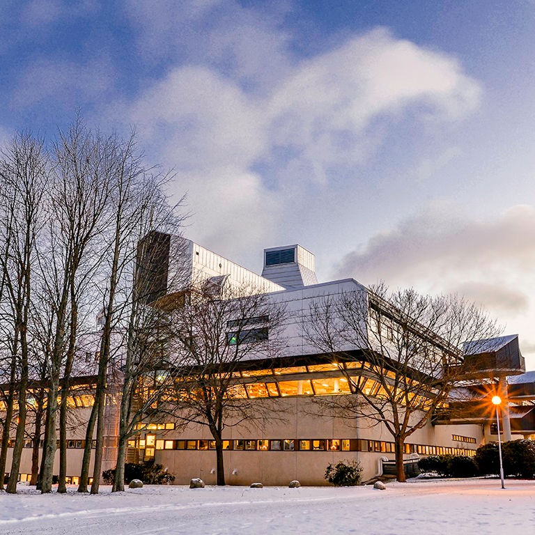 Stockholm University Library in winter